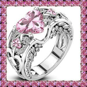 Angel Wing Pink Heart Topaz Statement Ring